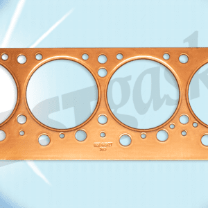 A copper cylinder head gasket.