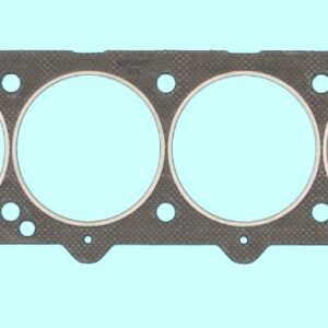 A cylinder head gasket on a white background.