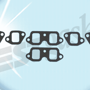 A set of black gaskets on a blue background.