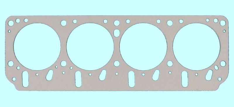 A set of four gaskets on a blue background.