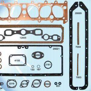 A set of gaskets and gaskets for a car.