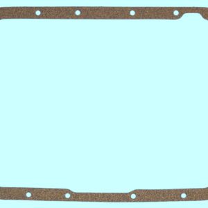 A 1956-59 15 bolt Jetaway automatic transmission oil pan gasket for a car engine.