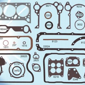 A 1961-66 Pontiac V8 326, 389, 421 engine rebuild gasket set for a car engine.