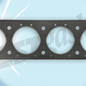 A 1980-85 Cadillac V8 368 head gasket on a blue background.