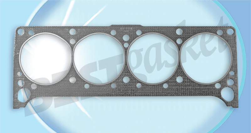 A 1967-79 Pontiac V8 400, 428, 455 4.250" bore head gasket on a blue background.