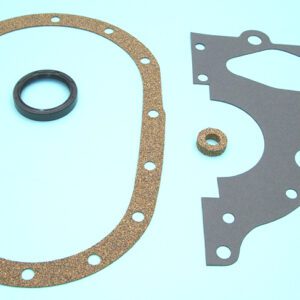 A L1958-65 AMC 6 184, 196 timing cover gasket set on a white background.