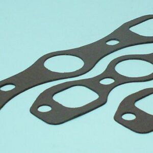 A set of three gaskets on a blue surface.
