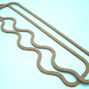 A set of rubber gaskets on a blue background.