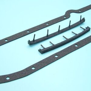 A set of gaskets for a car engine.
