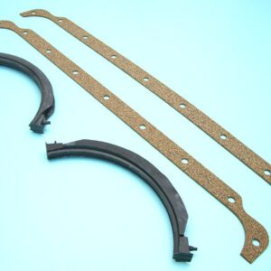 A set of rubber gaskets on a blue surface.