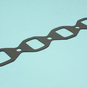 A piece of a metal gasket on a blue background.