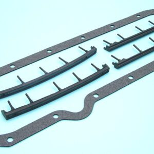 A set of gaskets for a car engine.
