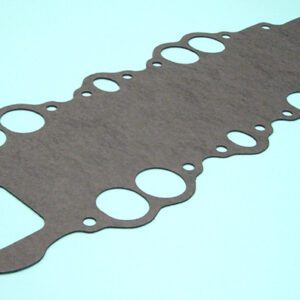 A black gasket with holes on it.