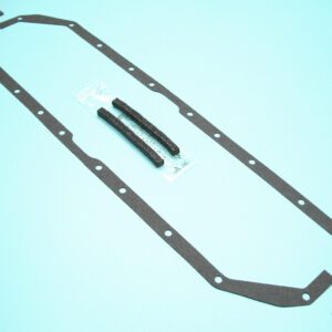 A set of gaskets for a car engine.