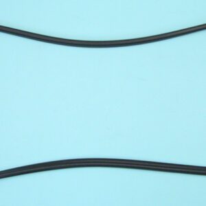 A black rubber gasket on a blue background.