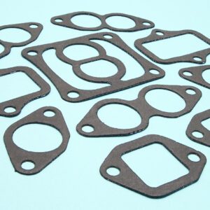 A set of gaskets on a blue background.
