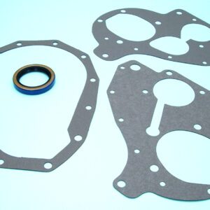 A set of gaskets and gaskets on a white surface.