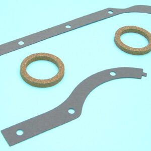 A set of gaskets for a car engine.