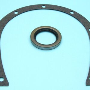 A set of gaskets and seals on a blue background.