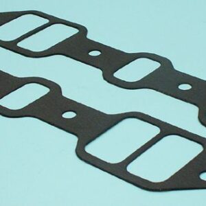 Two Cadillac V8 331-365-390-429 1949-67 INTAKE MANIFOLD GASKET SETs on a blue background.