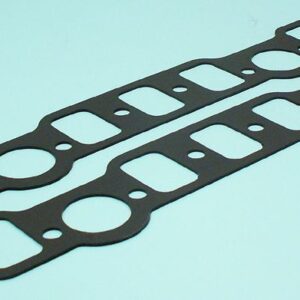 A pair of Desoto V8 276-291-330-341-345 Hemi 1952-57 INTAKE MANIFOLD GASKET SETs on a blue background.