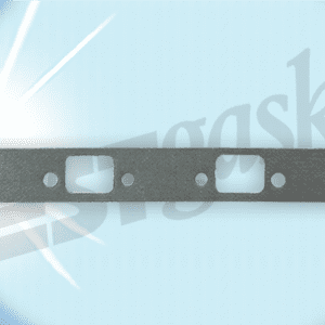 A Cadillac V8 368 1980-85 EXHAUST MANIFOLD GASKET SET with four holes on it.