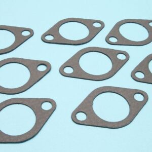 A Ford V8 Flathead 1932-53, except 60 HP EXHAUST MANIFOLD GASKET SET on a blue background.